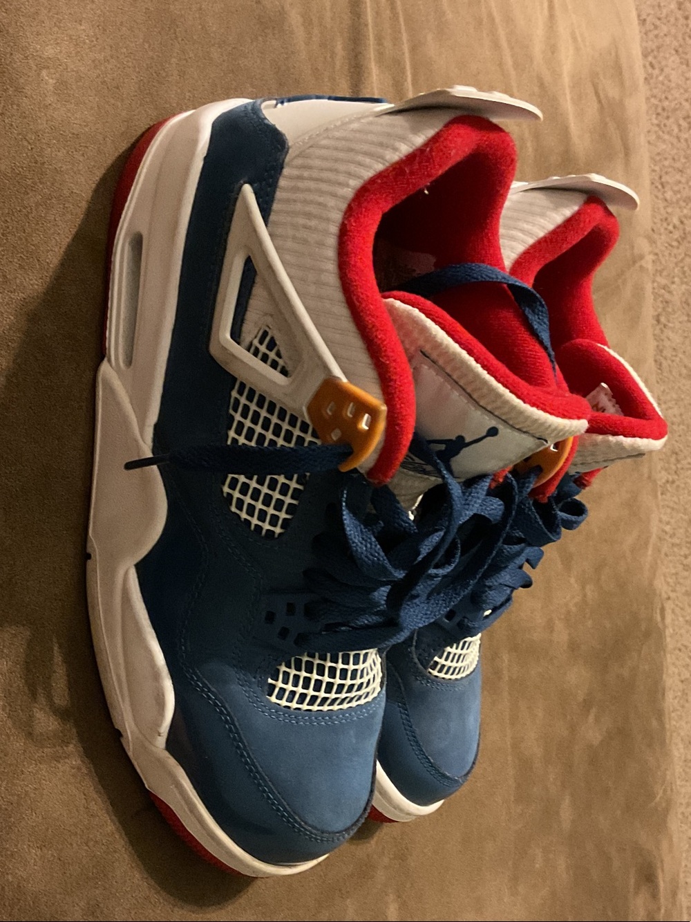 Jordan Kids Blue, Red and White High-Top Sneakers